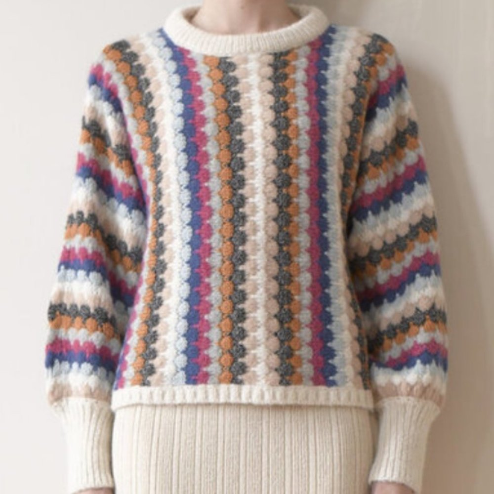 ELEVEN SIX Alpaca Bubble-stitch Pullover Sweater